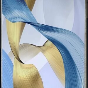 Azure Gold Ribbon UV Marble Sheet