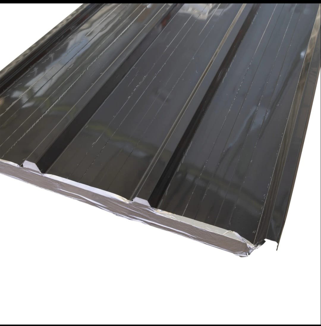 Black insulated metal roofing panels