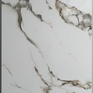 Calacatta Smoky Gold UV Marble Sheet shows soft white marble veining with smoky grey and gold accents, creating a luxurious decorative wall panel.
