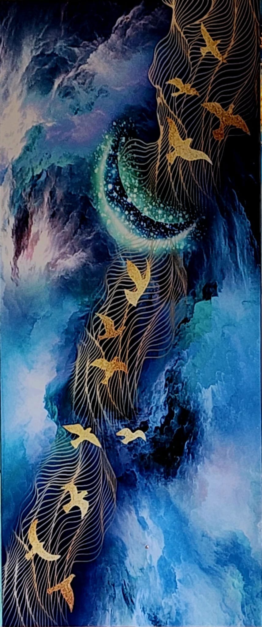 Celestial Blue Bird UV Marble Sheet