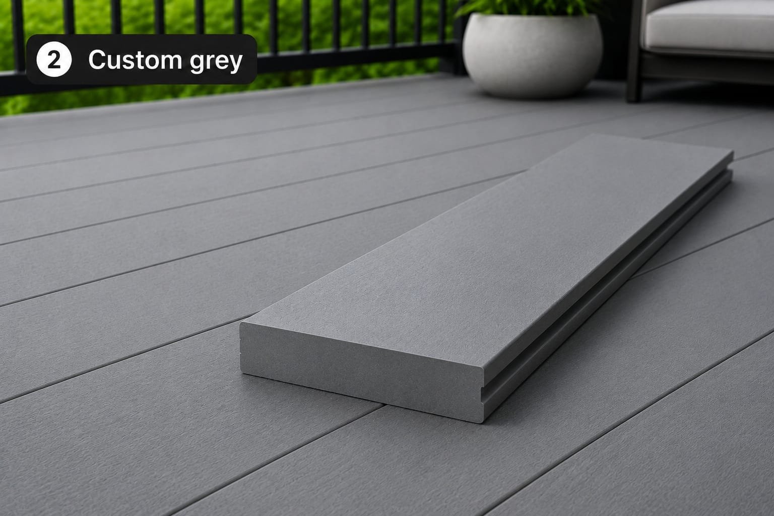 Custom Grey WPC Solid Decking 1 Custom Grey WPC Solid Decking
