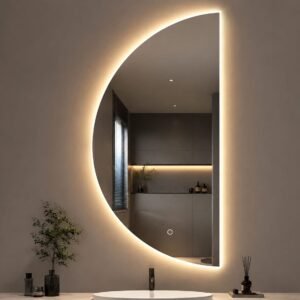 Half Moon LED Mirror
