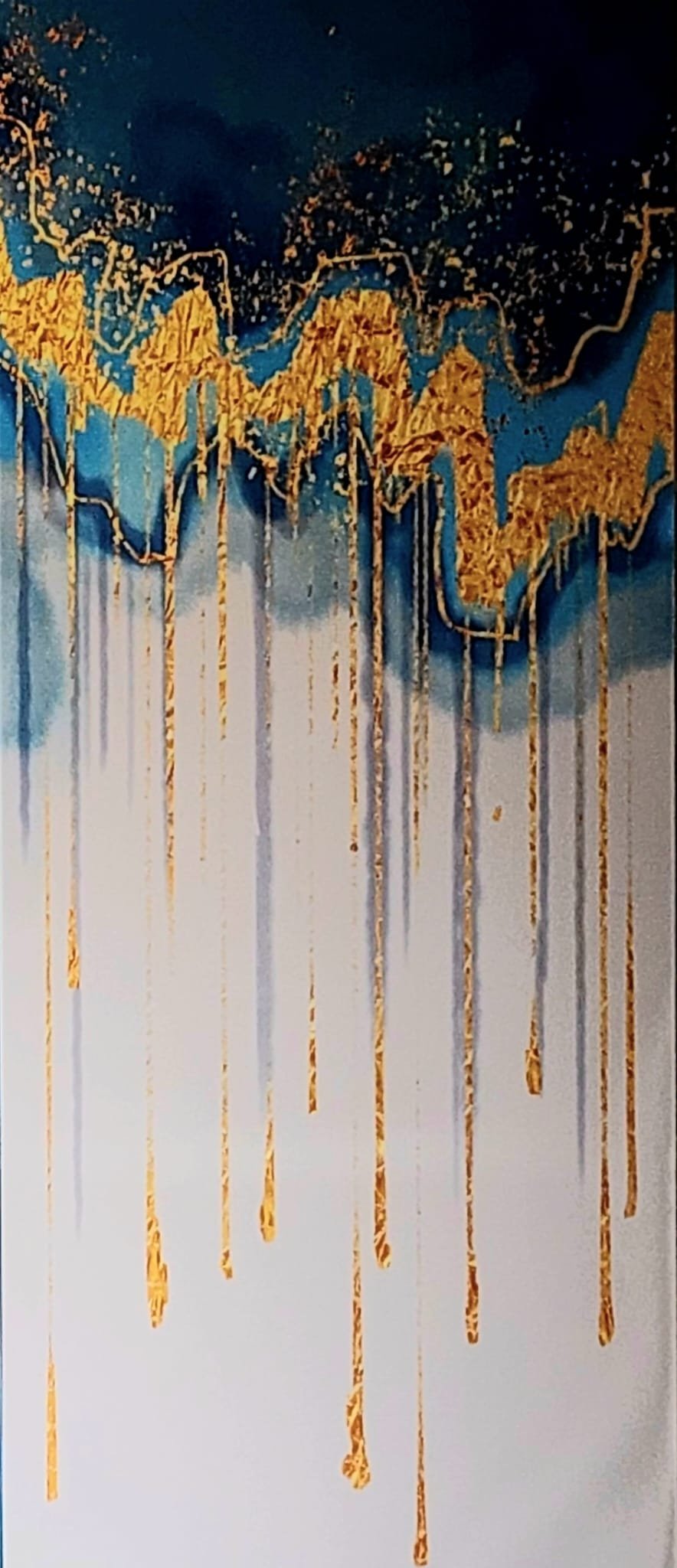 Midnight Gold Cascade UV Marble Sheet