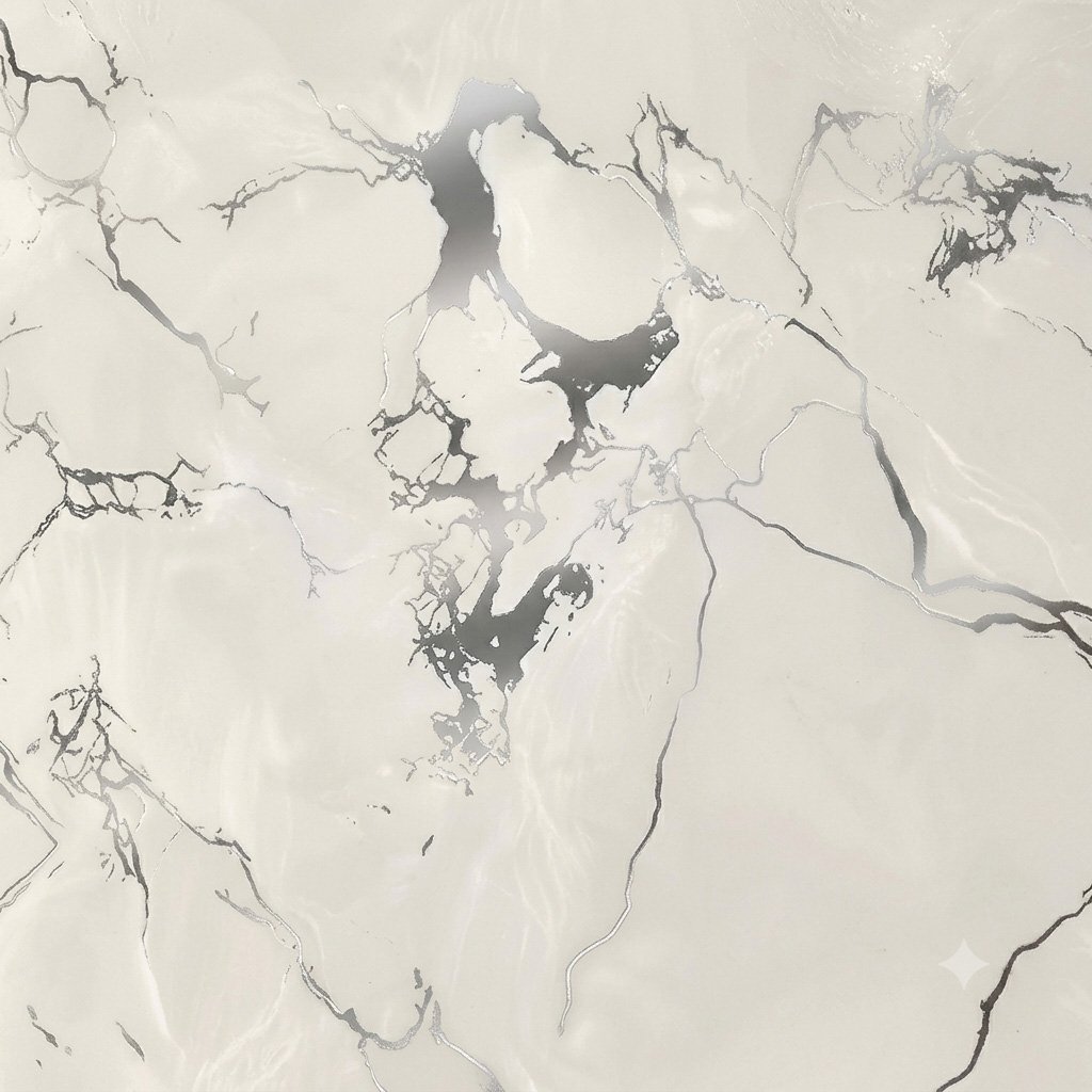 Pearl White Vein UV Marble Sheet