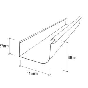 115mm Quad High Front Gutter – Metal Roofing Gutter