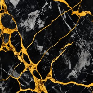 Royal Black Gold Vein UV Marble Sheet