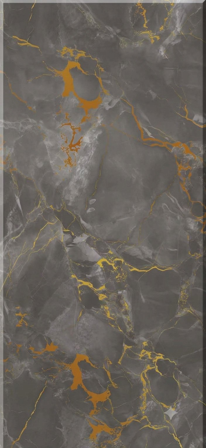 Royal Charcoal Gold Vein UV Marble Sheet