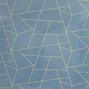 Slate Blue Geo Gold UV Marble Sheet